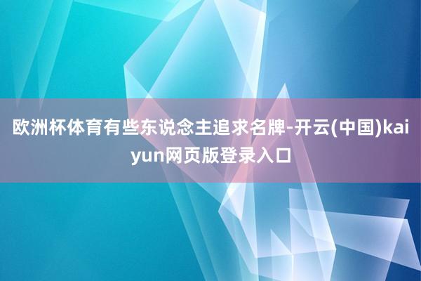 欧洲杯体育有些东说念主追求名牌-开云(中国)kaiyun网页版登录入口