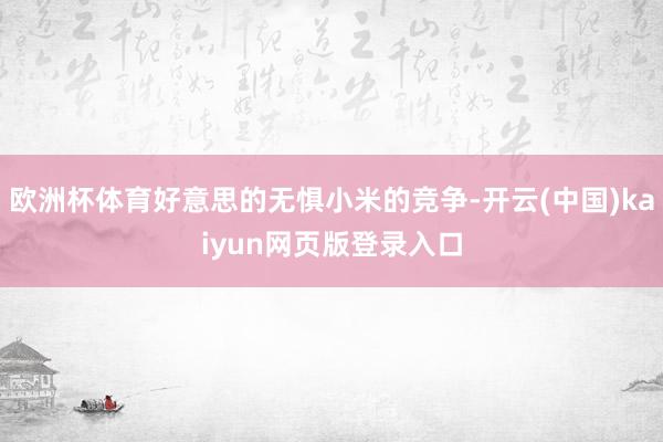 欧洲杯体育好意思的无惧小米的竞争-开云(中国)kaiyun网页版登录入口